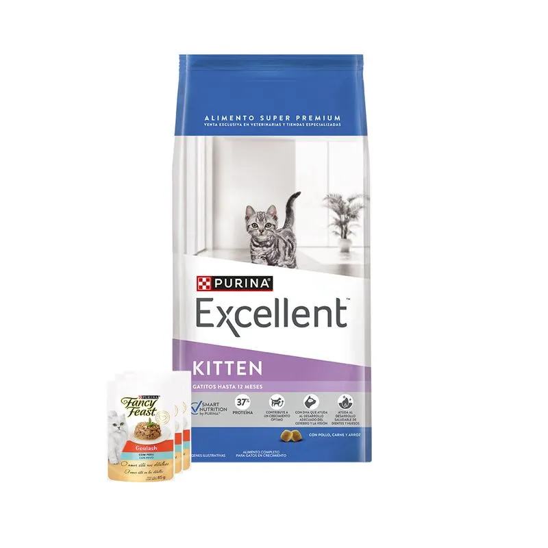 Excellent Smart Gatitos Pollo, Carne y Arroz x 7,5 Kg