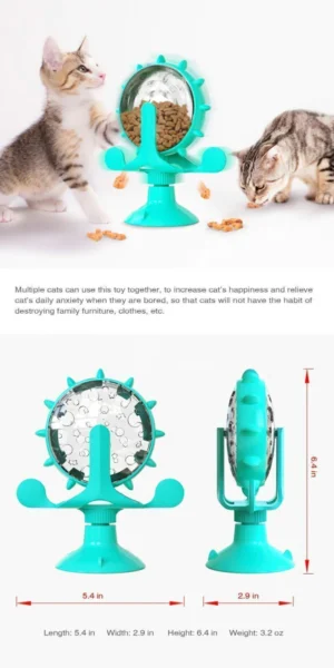 Juguete Interactivo para Gatos con Dispensador de Comida y Ventosa